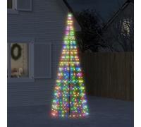 Sapin de Noël à LED sur mât de drapeau 200 LED blanc 180 cm arbre jardin vidaXL