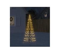 vidaXL Sapin de Noël sur mât de drapeau 200 LED blanc 180 cm