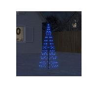 vidaXL Sapin de Noël à LED sur mât de drapeau 200 LED bleu 180 cm, décoration de Noël, lumière LED, lumière de Noël 358111 Bleu G