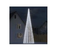 vidaXL Arbre de Noël lumineux sur mât de drapeau 3000 LED blanc 800 cm