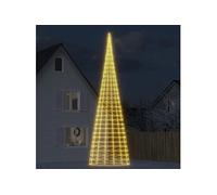 vidaXL Arbre de Noël lumineux sur mât de drapeau 3000 LED blanc 800 cm