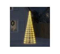 Sapin de Noël à LED sur mât de drapeau 550 LED blanc 300 cm