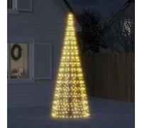 vidaXL Sapin de Noël à LED sur mât de Drapeau 550 LED Blanc 300 cm, décoration de Noël, lumière LED, lumière de Noël extérieure, éclairage LED pour Sapin de Noël