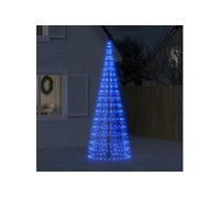 Arbre de Noël Lumineux sur Mât de Drapeau 550 LED, Sapin de Noël avec Guirlande Lumineuse, Décoration de Fête avec Lumière, Moderne, Bleu 300 cm