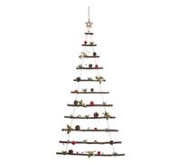 Sapin de Noël à Suspendre Lumineux à LED avec déco Rouge et Verte H 120 cm - Feeric Christmas