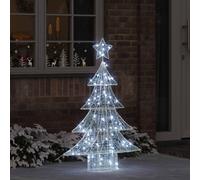 Vidaxl Sapin De Noël Avec 100 Led Blanc Froid 120 Cm Acrylique