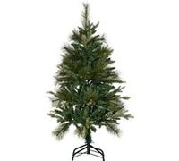 Sapin de Noël artificiel Ø 61 x 120H cm pied support inclus 260 branches épines grand réalisme vert Vert G