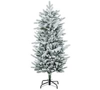 Sapin de Noël artificiel 135 cm - HOMCOM - pin naturel enneigé - 267 branches de neige - ouverture automatique - base en acier