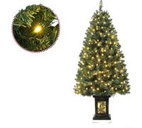 Sapin de Noël artificiel, 145 cm de hauteur, 300 LED blanc chaud, TEL QUEL