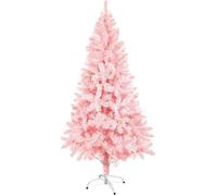 Sapin de Noël Artificiel 150 cm Sapin de Noël Arbre Réutilisable y Compris Support en Métal Ignifuge - Rose