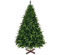 Sapin de Noël artificiel 180 cm haute densité 1152 pointes pied en bois décoration intérieure