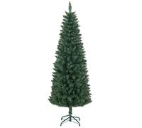 Sapin de Noël artificiel 180 cm slim avec support en acier pliable, 479 branches épines, décoration de Noël effet réaliste, vert Vert G