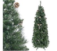 Sapin de Noël artificiel 180 cm - HOMCOM - avec 618 branches enneigées - support en acier - avec socle pliable en acier - vert