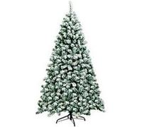 Sapin de noël artificiel 180 cm sapin enneigé avec 250 lumières led 928 rameaux et support métallique pliable G