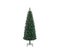 HOMCOM Sapin de Noël Artificiel 180 cm Arbre de Noël Slim avec Support en Acier Pliable, 479 Branches épines, décoration de Noël Effet réaliste, Vert