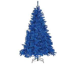 Sapin de Noël Artificiel 210 cm en PVC & Acier Bleu pour Ambiance de Noël Cosy Farnham Beliani