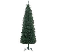 Sapin de Noël artificiel 210 cm slim avec support en acier pliable, 687 branches épines, décoration de Noël effet réaliste, vert Vert G