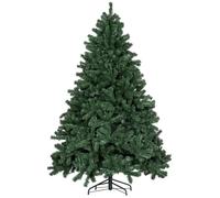 Sapin de Noël artificiel 210 cm - HOMCOM - avec support en métal pliable 1674 branches décoration de Noël effet réaliste, vert