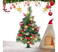 Sapin De Noël Artificiel | 60 Cm Avec Piquet Baies Rouges Et Pommes De Pin Décorations De Fêtes - Arbre de Noël Décoratif d'Extérieur | Décoration Pour Jardin Terrasse Entrée Allée Extérieur Et Fête D