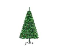 HOMCOM Sapin de Noël Artificiel 180 cm 782 Branches épines Grand réalisme avec Pommes de pin Vert