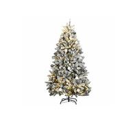 Sapin de Noël Artificiel Articulé 300 LED et Boules, Arbre de Noël avec Support, Décoration de Fête avec Lumières Vacance, 180 cm