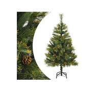Sapin de Noël Artificiel Articulé avec Pommes de Pin, Arbre de Noël avec Aiguilles de Pin, Décoration de Fête Vacance Intérieur Extérieur, 150 cm