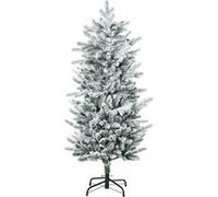Sapin de Noël artificiel 135 cm - HOMCOM - pin naturel enneigé - 267 branches de neige - ouverture automatique - base en acier