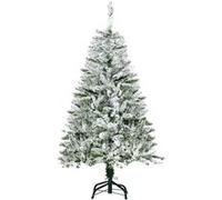 HOMCOM Sapin arbre de Noël artificiel 200 branches enneigées+ support pied pliable hauteur 120 cm vert