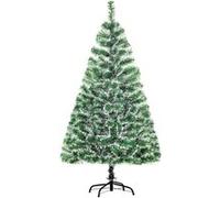 HomCom Sapin de Noël artificiel Ø75 x H150 cm aspect enneigé 416 branches imitation Nordmann