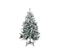 HOMCOM Sapin de Noël Artificiel 120 cm avec 28 Pommes de pin Arbre de Noël 269 Branches enneigées Support en Acier Socle Pliable Vert