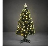 Sapin de Noël Artificiel avec éclairage à fibres optiques Mercury - H90 cm - Vert - Luca Lighting