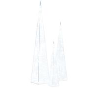 Sapin de Noël Artificiel avec LED, Arbre de Noël Artificiel Jeu de cônes Lumineux à LED Acrylique Blanc Froid 30/45/60 cm