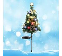 Sapin De Noël Artificiel Avec Led Lumineux,Lumières Solaires De Pelouse De Noël,Solaires à Led Lampes Décoration De Noël Extérieures Jardin,Guirlande Lumineuse Led étanche Ip65 Avec Piquets Métallique