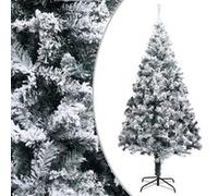 Sapin de Noël artificiel avec neige floquée vert 210 cm PVC vert G