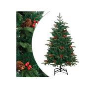 Sapin de Noël artificiel avec pommes de pin et baies 120 cm