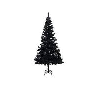 Sapin de Noël Artificiel avec Support Décoration de Noël Arbre Artificiel Salon Salle de Séjour Maison Intérieur Noir 180 cm PVC