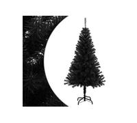 vidaXL Sapin de Noël artificiel avec support Noir 150 cm PVC