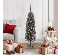 Vidaxl Sapin De Noël Mince Vert 48 X 48 X 180 Cm Plastique Et Métal