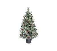 Black Box Trees Vandans Sapin de Noël Artificiel en Pot - Christmas Tree H90 x Ø48 cm - avec Pommes de pin - Vert givré