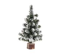 Sapin de Noël artificiel Blooming effet enneigé - H. 25 cm - Vert et blanc