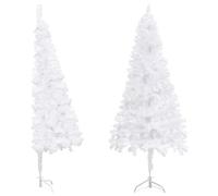 Sapin de Noël artificiel d'angle 210 cm en PVC blanc - Décoration de Noël de qualité supérieure pour le salon, les fêtes - Peu encombrant et réaliste