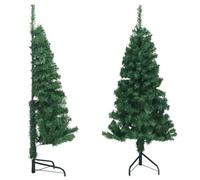 Sapin de Noël artificiel d'angle, vert, 120 cm, aiguilles en PVC, design peu encombrant, aspect réaliste, idéal pour les petits espaces, décoration de Noël festive