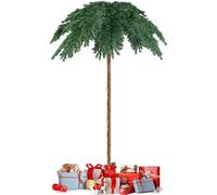 Giantex Sapin de Noël Artificiel de 180 cm, Palmier de Noël Pré-Illuminé Vert