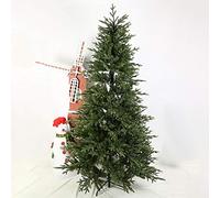Sapin de Noël artificiel décoré avec support en métal en épicéa alpin naturel à charnière pour intérieur traditionnel - 1,5 m
