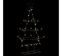 Sapin de Noël artificiel en métal - Noir - 105 cm - 3 niveaux - Avec photophore - Pour intérieur et extérieur