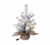 Sapin de Noël artificiel enneigé USB à LED - 26 cm Infactory
