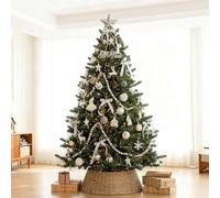 Sapin de Noël artificiel, épicéa pré-décoré avec pointes en PVC, charnière avec support en métal, installation facile pour décoration d'intérieur, 150 cm