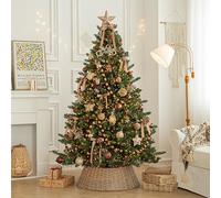 Sapin de Noël artificiel, épicéa pré-décoré avec pointes en PVC, charnière avec support en métal, installation facile pour décoration d'intérieur, 150 cm