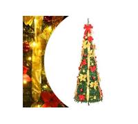 Sapin de Noël artificiel escamotable 100 LED vert 150 cm 357761