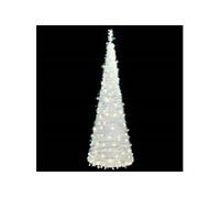 Sapin de Noël artificiel escamotable 150 LED blanc 180 cm